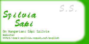 szilvia sapi business card